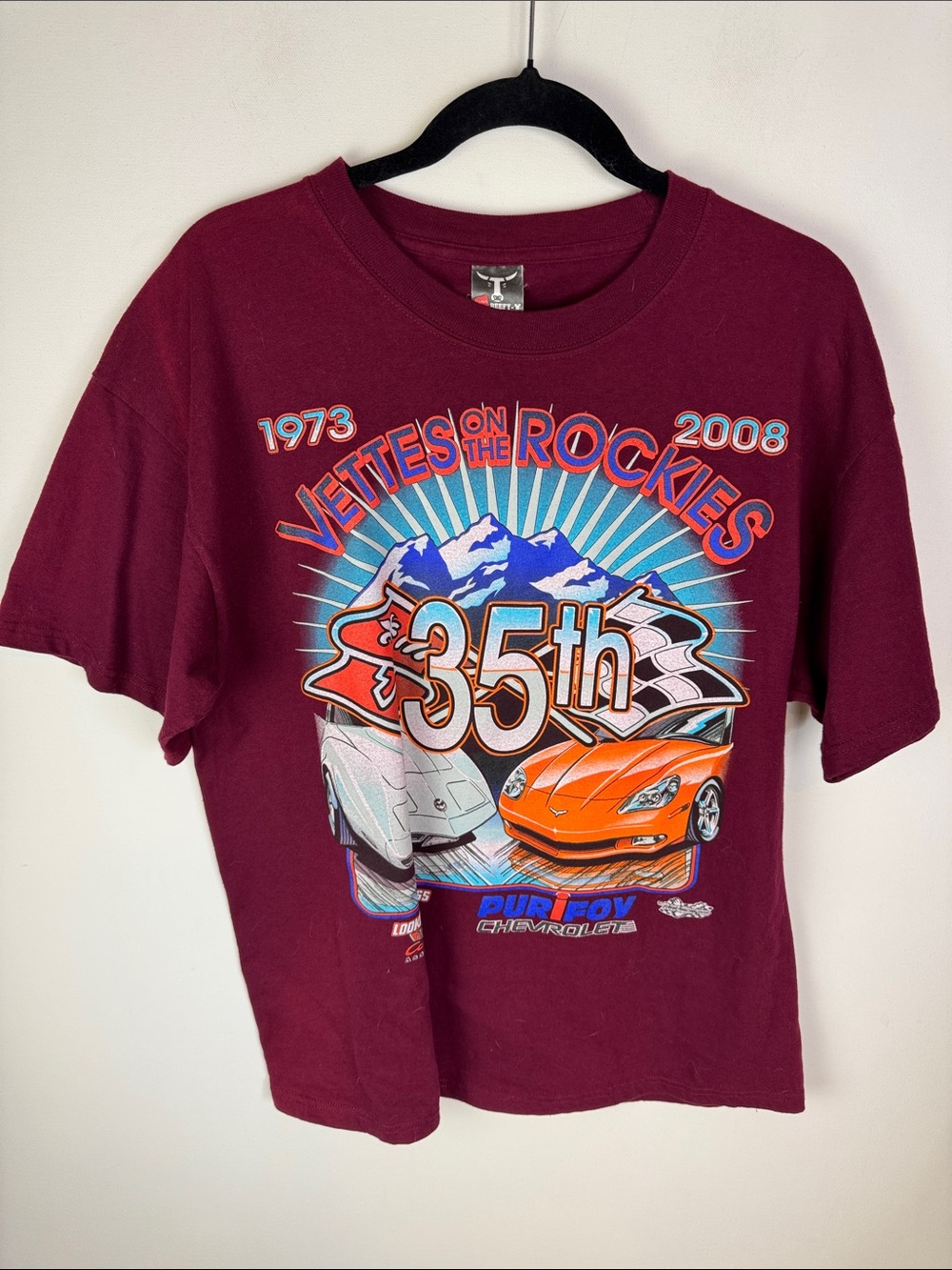 VTG Hanes Beefy Corvette T-Shirt - Men's Large